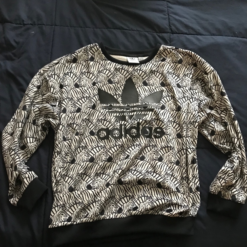“Throwback” Adidas zebra print crop top